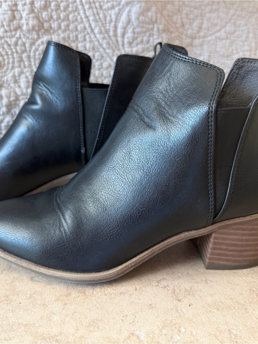 Dr. Scholl's Black Leather Chelsea Ankle Booties